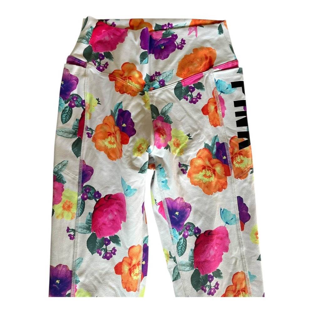 Victoria’s Secret PINK Ultimate Logo Sport Ankle Leggings – Floral Print, Size S - Picture 4 of 10